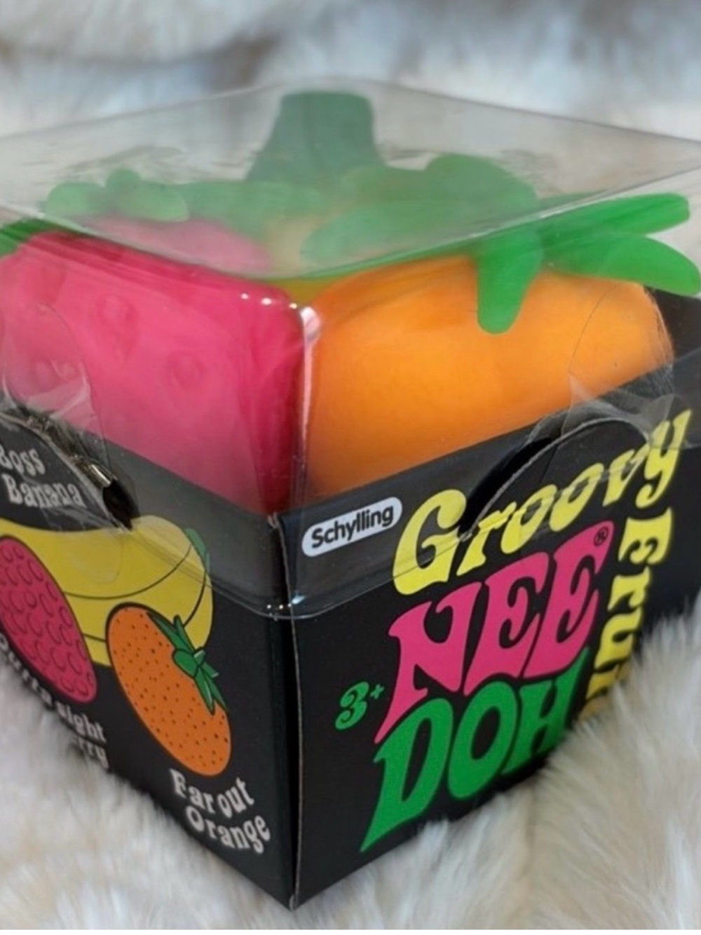 Schylling Groovy NeeDoh Fruit Stress Toy Set - Pink & Orange